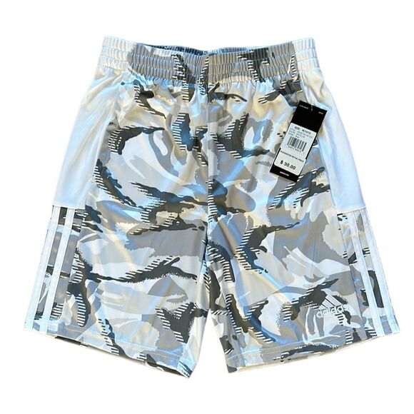 NEW Adidas Boys White And Grey Shorts - Picture 1 of 6